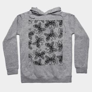 Doodle butterflies pattern Hoodie